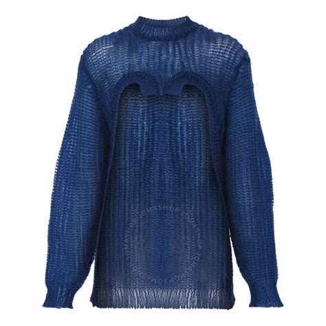 Womens Burberry blue Technical Knitted Reconstructed Sweater 